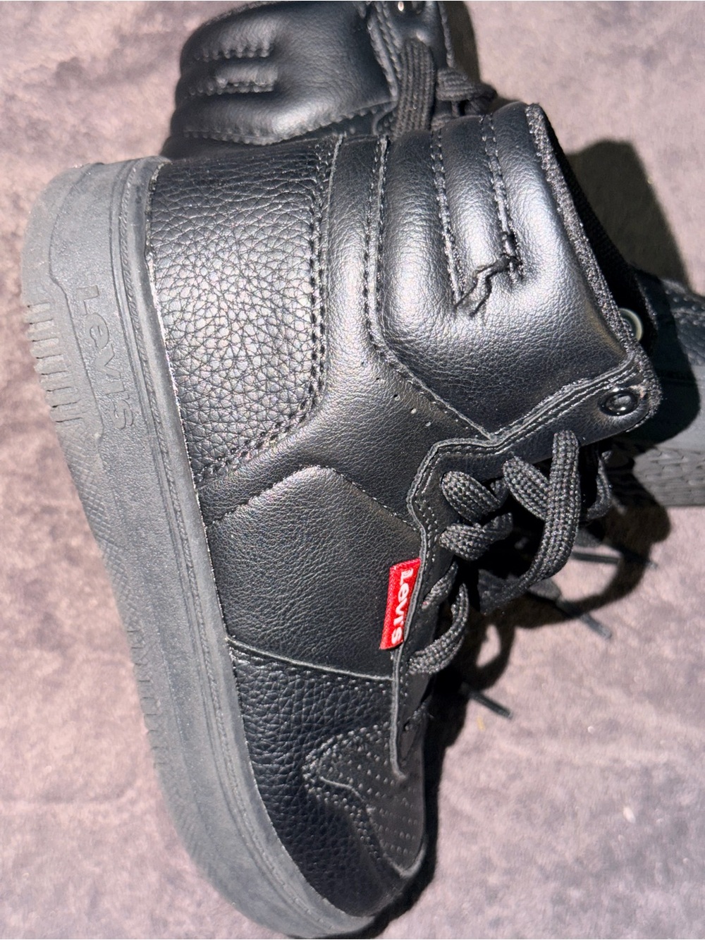 Skechers Men's Black High-Top Leather-Style Sneakers